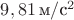 $9,81\,\text{м}/\text{с}^2$ $9,81\,\text{м}/\text{с}^2$