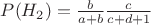 $P(H_2)=\frac{b}{a+b}\frac{c}{c+d+1}$
