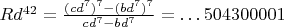 $Rd^{42}=\frac{(cd^7)^7-(bd^7)^7}{cd^7-bd^7}=\dots 504300001$