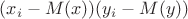 ${(x_i-M(x))(y_i-M(y))}$