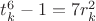 $t_k^6-1=7r_k^2$