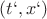 $(t`,x`)$
