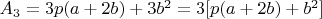 $A_3=3p(a+2b)+3b^2=3[p(a+2b)+b^2]$