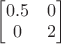 $\begin{bmatrix}0.5&0\\0&2\end{bmatrix}$