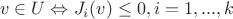 $$v\in U \Leftrightarrow J_{i} (v) \leq 0, i= 1, ..., k $$
