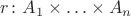 $r\colon A_1\times\ldots\times A_n$ $r\colon A_1\times\ldots\times A_n$