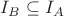 $I_B \subseteq I_A$