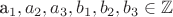 a_1,a_2,a_3,b_1,b_2,b_3 \in
\mathbb{Z}