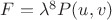 $F=\lambda^8P(u,v)$