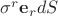 $\sigma^r\mathbf e_rdS$