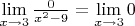 $\lim\limits_{x \to 3} \frac{0}{x^2-9} = \lim\limits_{x \to 3} 0$