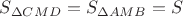 $S_{\Delta CMD}=S_{\Delta AMB}=S$