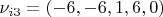 $\nu_{i3}=(-6,-6,1,6,0)$