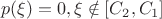 $$p(\xi)=0,\xi \notin [C_2,C_1]$$