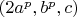 $(2a^p,b^p,c)$