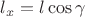 $l_x=l\cos\gamma$