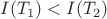 $I(T_1)<I(T_2)$