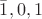 $\bar{1}, 0, 1$