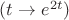 $(t\rightarrow e^{2t})$