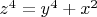 $z^4=y^4+x^2$