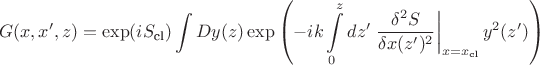 $$G(x,x',z)=\exp(iS_\text{cl})\int Dy(z)\exp\left(-ik\int\limits_{0}^{z}dz'\left.\frac{\delta^2 S}{\delta x(z')^2}\right|_{x=x_\text{cl}}y^2(z')\right)$$
