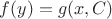 $f(y) = g(x,C)$