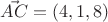 $\vec{AC} = (4,1,8)$ $\vec{AC} = (4,1,8)$
