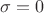 $\sigma = 0$