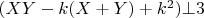$(XY  - k(X +   Y)  +  k^2 ) \bot 3$