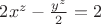 $ 2x^z - \frac{y^z}{2} = 2 $