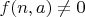 $f(n,a) \ne 0$