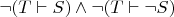 $\neg (T \vdash S) \wedge \neg (T \vdash \neg S)$