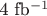 4~\text{fb}^{-1}