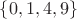 $\{0,1,4,9\}$