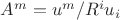 $A^m=u^m/R^iu_i$