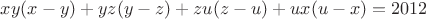 $xy(x-y)+yz(y-z)+zu(z-u)+ux(u-x)=2012$