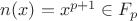 $n(x)=x^{p+1}\in F_p$