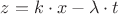 $z=k \cdot x - \lambda \cdot t$