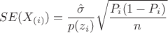 $$SE(X_{(i)})=\frac{\hat{\sigma}}{p(z_i)}\sqrt{\frac{P_i(1-P_i)}{n}} $$