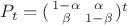 $P_t=(\begin{smallmatrix}
1-\alpha & \alpha\\
\beta & 1-\beta
\end{smallmatrix})^t$