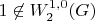$1 \not \in W_2^{1,0}(G)$