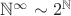 $\mathbb{N}^\infty\sim2^\mathbb{N}$