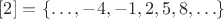 $[2] = \{\ldots,-4,-1,2,5,8,\ldots\}$