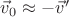 $\vec v_0\approx -\vec v'$