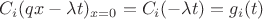 $C_i(qx-\lambda t)_{x=0}=C_i(-\lambda t)=g_i(t)$
