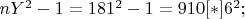 $nY^2 - 1 = 181^2 -1 = 910[*]6^2;$