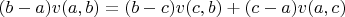 $(b - a)v(a, b) = (b - c)v(c, b) + (c - a)v(a, c)$