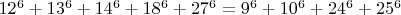 $12^6+13^6+14^6+18^6+27^6=9^6+10^6+24^6+25^6$