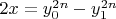 $2x=y_0^{2n}-y_1^{2n}$