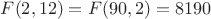 $F(2,12)=F(90,2)=8190$